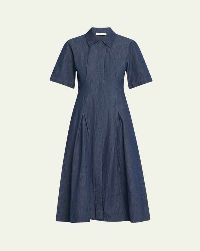 Short-Sleeve Denim Shirtdress